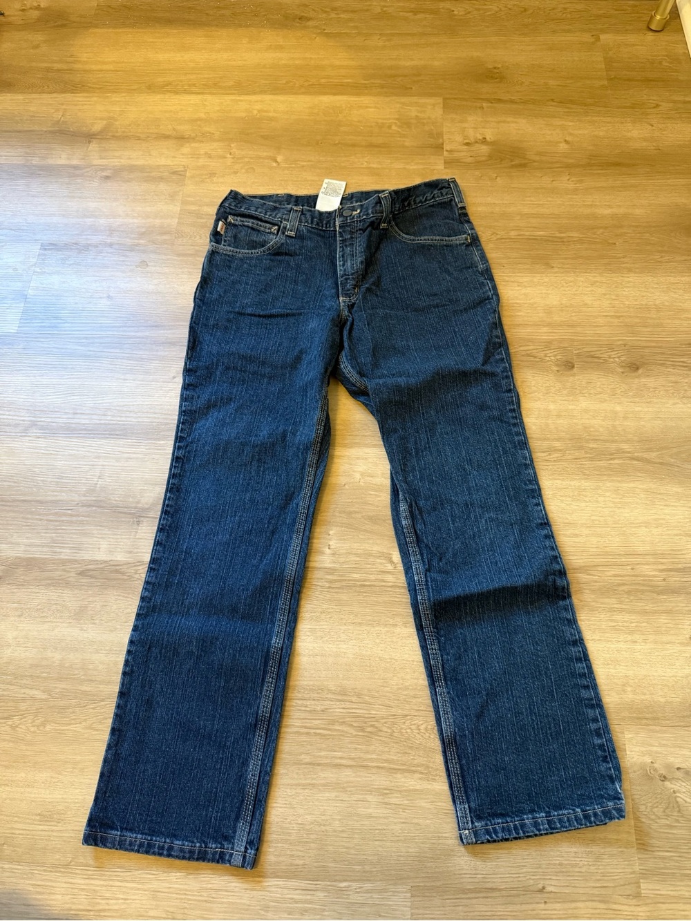 Carhartt FR Dark Blue Straight-Leg Jeans